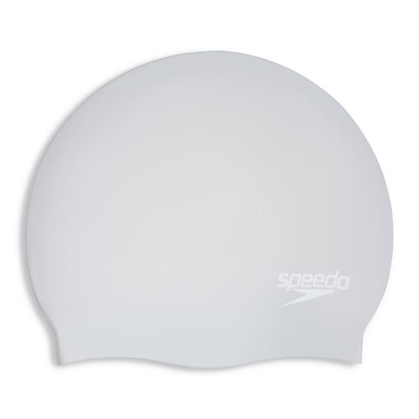 Speedo badmössa med långt hår silver/vit