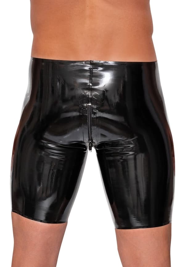LATE X Sorte Latex Shorts Med Lynlås M