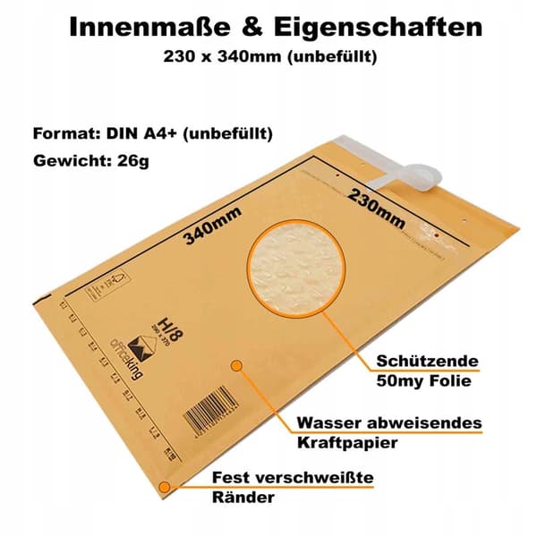 Boblekuvert G17 BRUN x 100 stk.