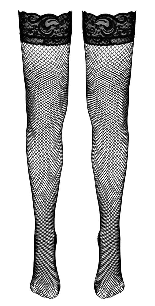 Cottelli LEGWEAR Netstrømper med blonder Sort S