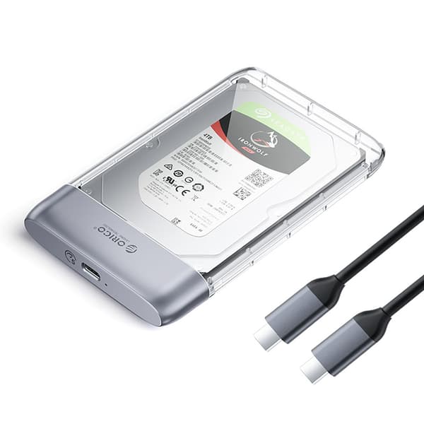 Harddiskboks TX25C3 2.5'' HDD / SSD USB-C 5Gb/s - transparent