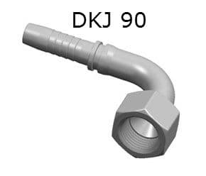 DKJ 90° ende DN08 9/16" UNF