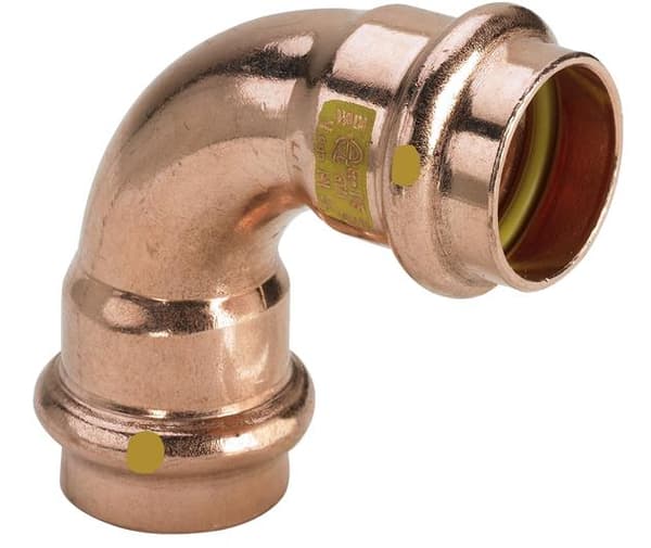 Viega 18 mm 90° bøj til Profipress gasforbin­delse