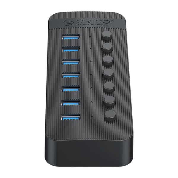 CT2U3-7AB Hub med 7x USB-A Switche - Sort