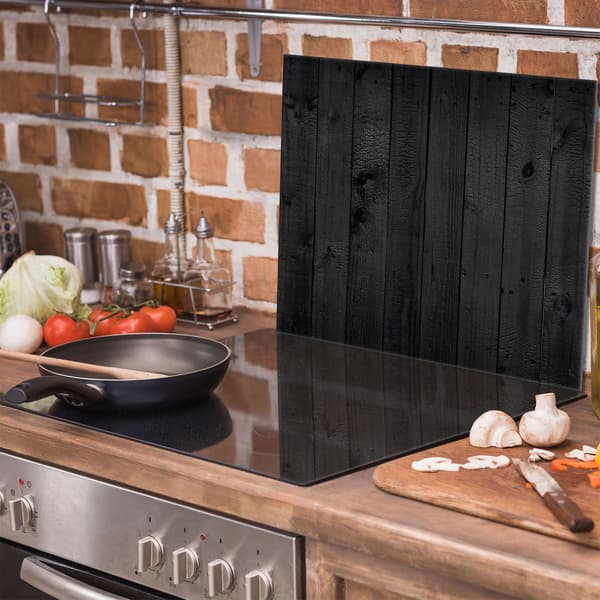 Skyddsplåt för spis i glas 60x52 trä