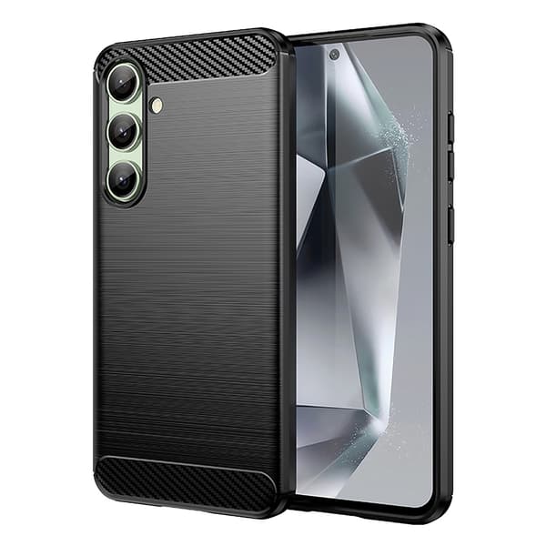 Silikone-etui til Samsung Galaxy S24 FE Carbon Cover - sort