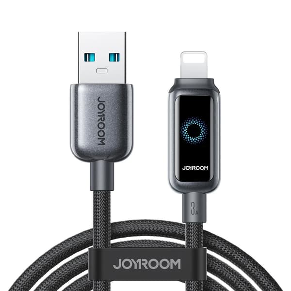USB-A - iPhone Lightning 3A Kabel 1,2m - Sort