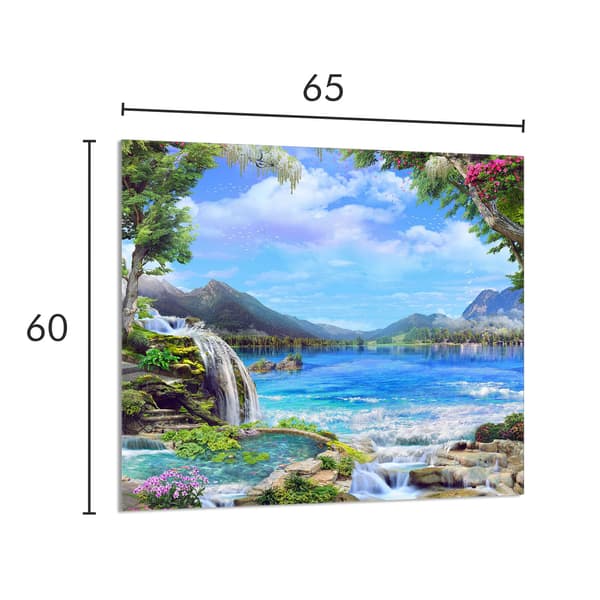 GLASPANEL FÖR KÖK 65x60 Mountains