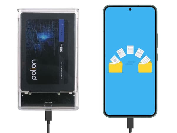 2,5" SATA USB 3.2 HDD/SSD-bås USB-C -> USB-A | gennemsigtig