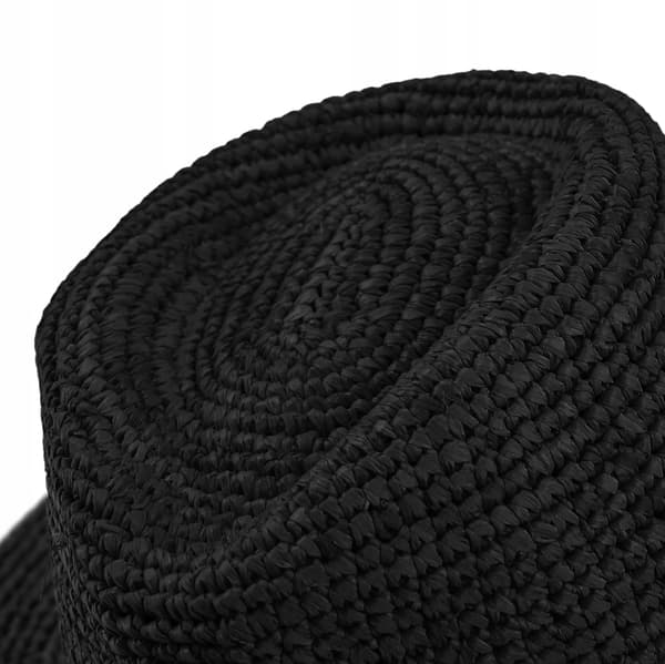 BSK-01 SVART PANAMA raffia strandhatt