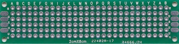 PI21Z Universalplade, 20x80 mm, Dobbeltsidet, 2,54