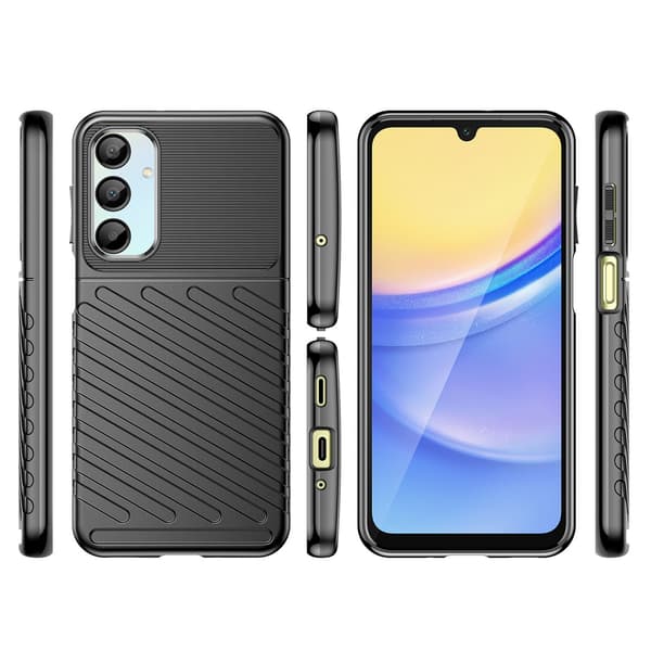Pansret silikone cover til Samsung Galaxy A26 Thunder - sort