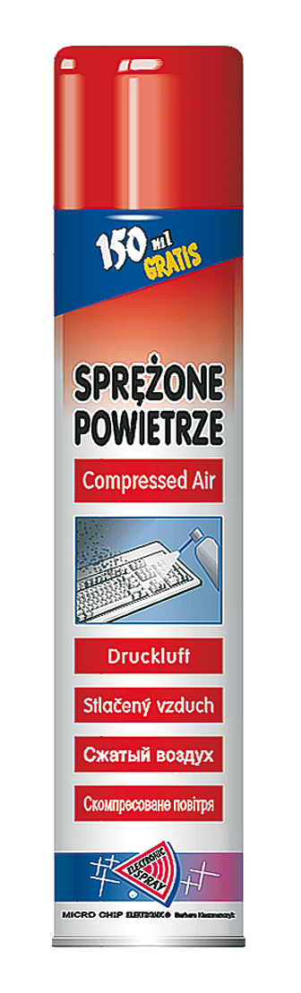 Komprimeret luft 800 ml 8-10 Bar Micro-Chip