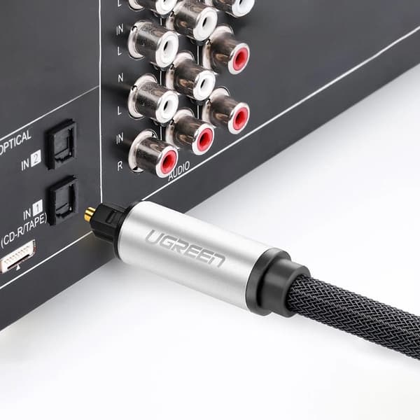 Toslink SPDIF optisk lydkabel 2m - grå