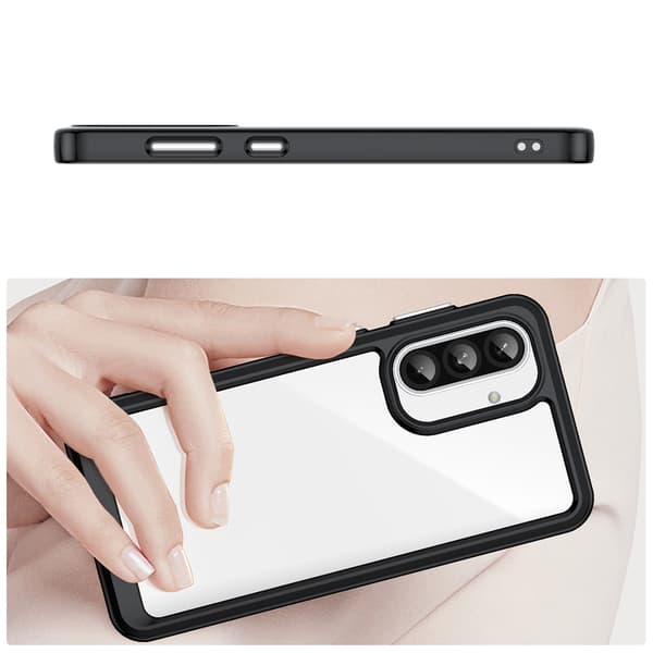 Samsung Galaxy A26 Outer Space-cover med fleksibel ramme - Sort