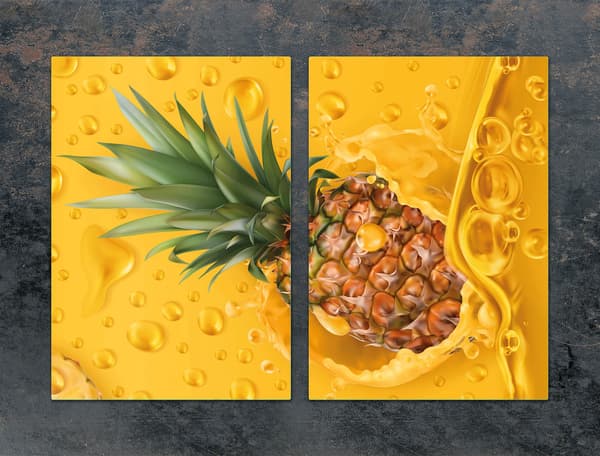 GLASSKYDDSPLATTA FÖR KÖK 2x35x52 ANANAS
