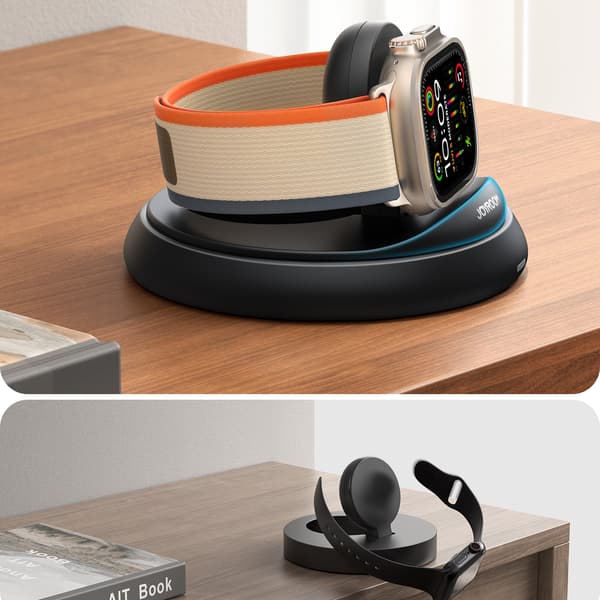 Sammenklappelig trådløs oplader til Apple Watch - sort