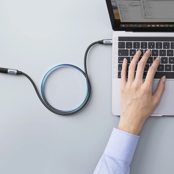 USB-C PD QC Förlängningskabel 100W 5A 10Gbps 0,5m - Grå