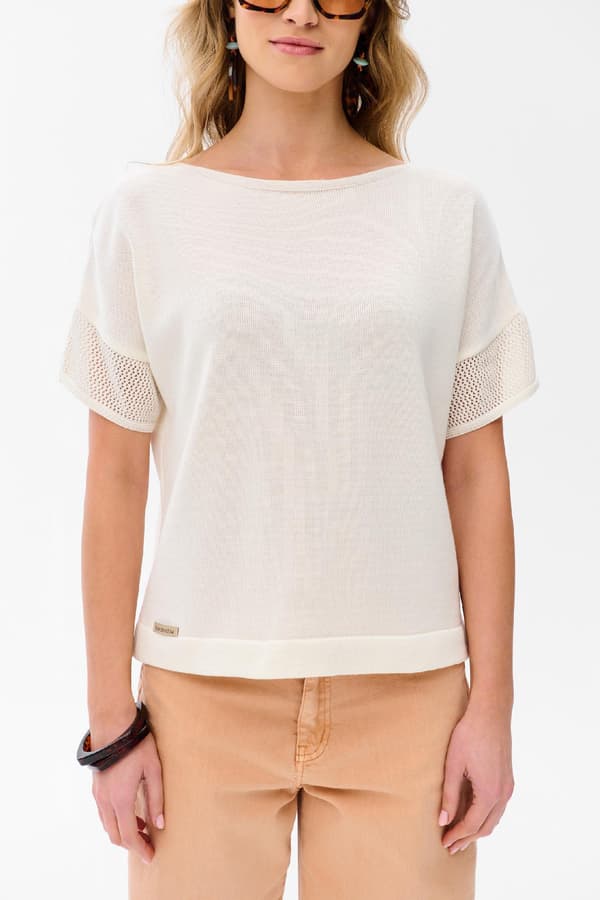 Damebluse Ina Ecru 36/38