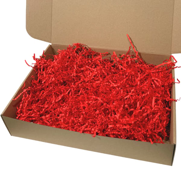 Rød papirspånsfyld - 1 kg
