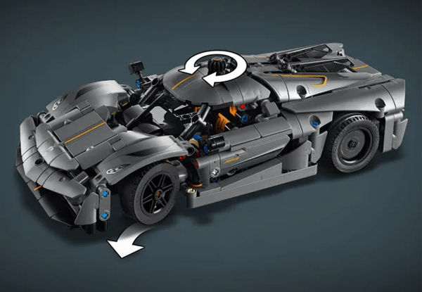 LEGO Technic 42173 Grå Koenigsegg Jesko Absolute Hyperbil 10+ (801 bitar)
