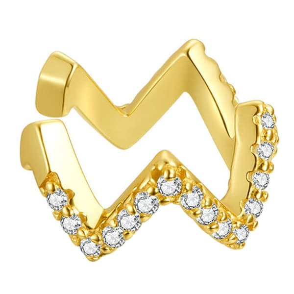 Pendiente de Oro Ear Cuff Pendiente Circonitas Plata 925