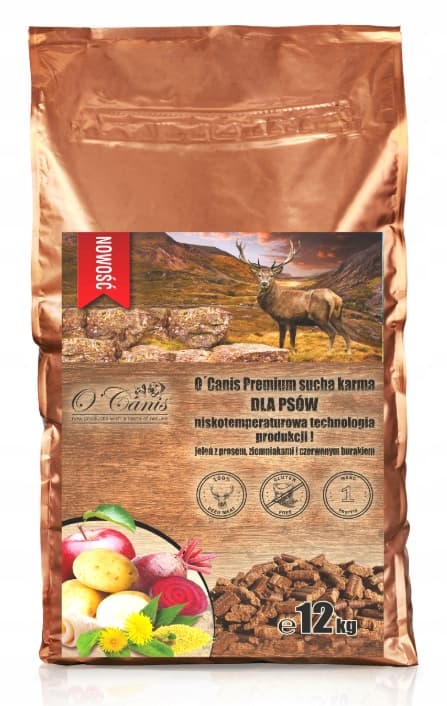 O'Canis Premium torrfoder för hundar med hjort 12 kg