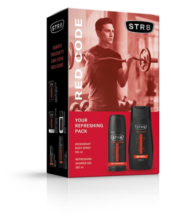 STR 8 Red Code Gavesæt (Deodorant Spray 150ml + Shower Gel 250ml)