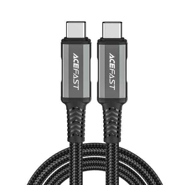USB-C USB4 PD3.1 5A Kabel til Data og Video 4K 1m - Grå-Sort