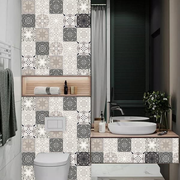 Självhäftande patchwork PVC-panelkakel, set med 10 delar, 20x20 cm