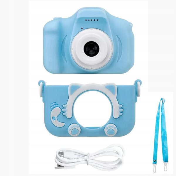 Camera Kitty Silikonfodral Speldisplay Blå Snodd X2N