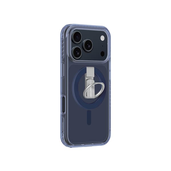 iPhone 17 Pro Max Titan Pro Grip Ring Sæt MagSafe-etui - Blå