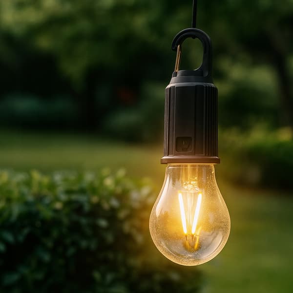 VERGIONIC LED USB-C 2700K campinglampa med karbinhake