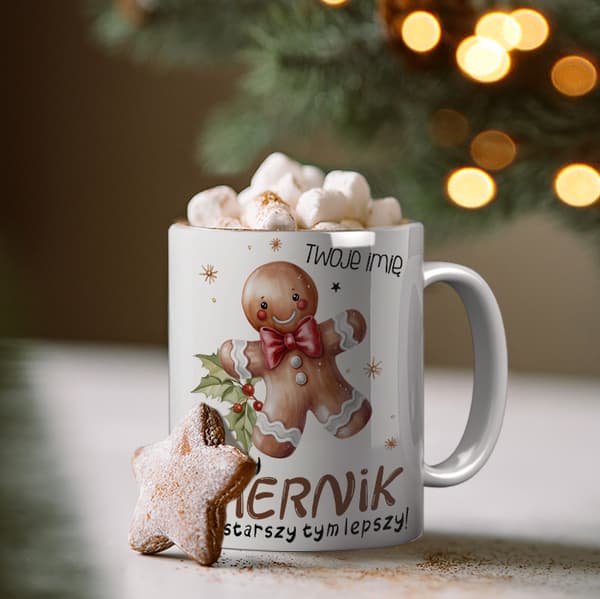 MUGG SOM GÅVA TILL PAPPA, FARFAR, FARBROR, JULPEPPARKAKA + DITT EGET NAMN