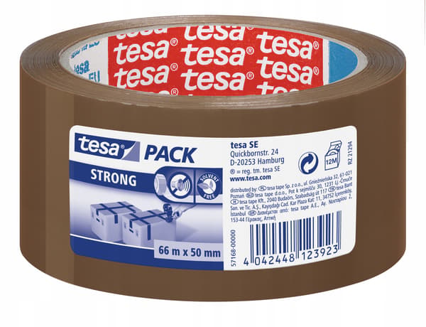 tesa STRONG packtejp 66 m x 50 mm brun tyst