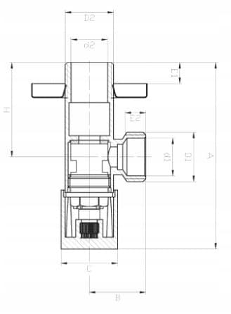 KERAMISK VINKELVENTIL 1/2X3/8 SORT INVENA