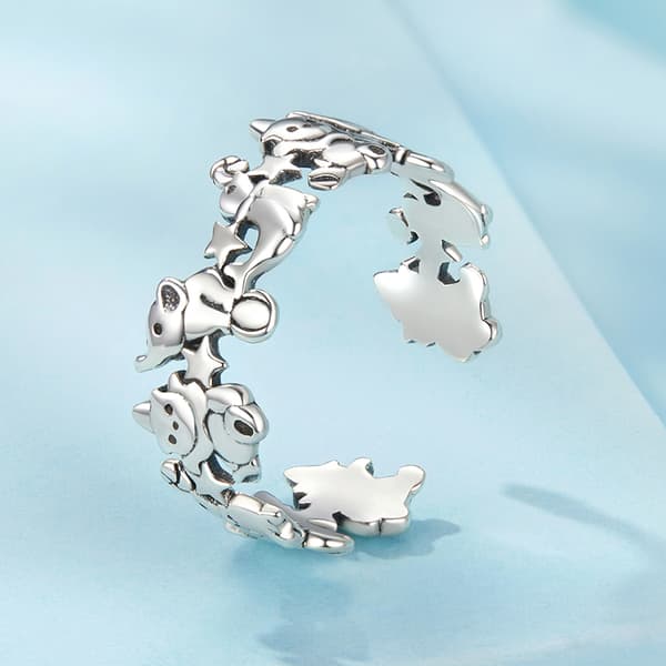 Silverring Justerbar Cirkusring 925 Silver Trusky