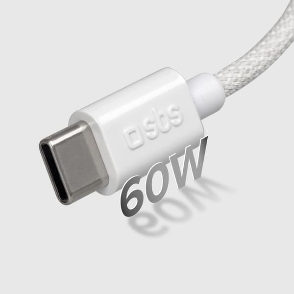 USB-C 60W flätad kabel 1,5m - Grå