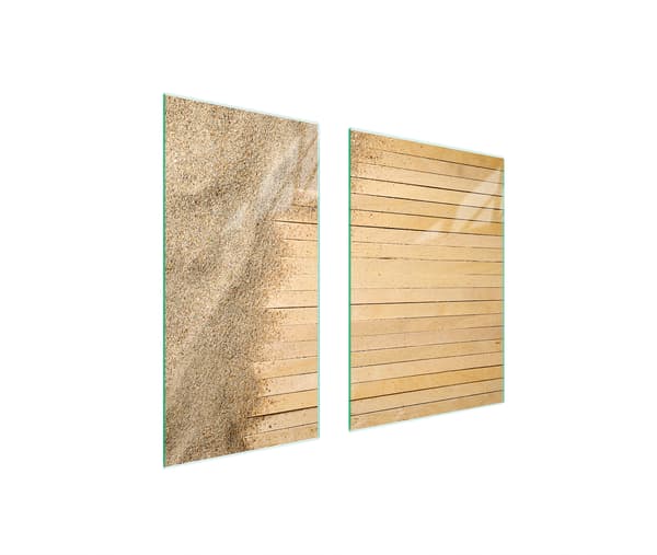 GLASSKYDDSPLÅT 75x52 SAND