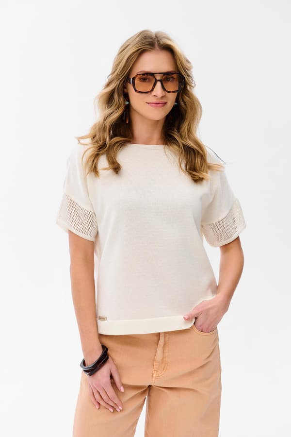 Damebluse Ina Ecru 36/38