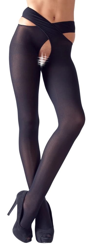 Cottelli LEGWEAR Sorte Strømper med Hoftestropper SM
