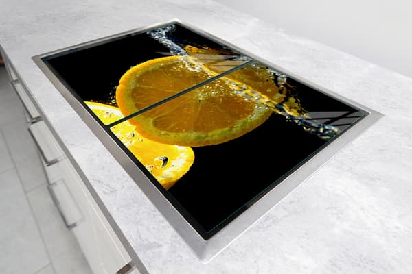 GLASBESKYTTELSESPLADE TIL KOMFUR 85x52 CITRON