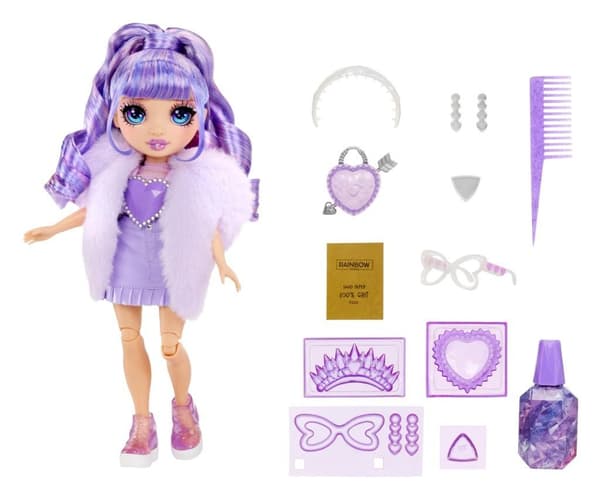 Rainbow High Creative Crystals -muotinukke - violetti