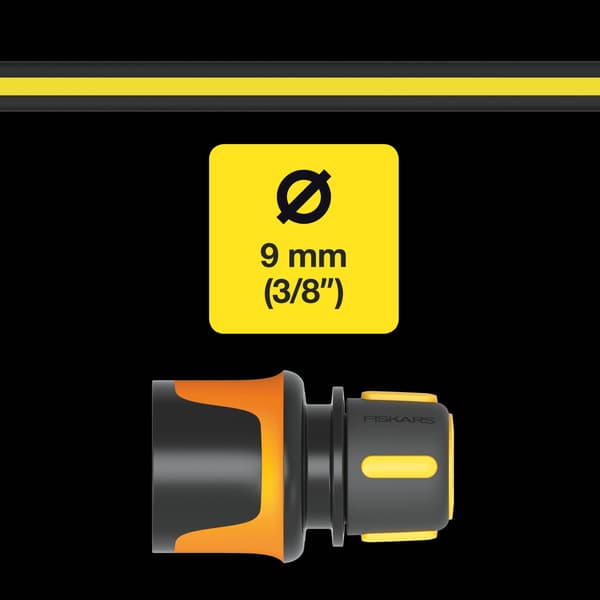 Fiskars Fibercomp Snabbkoppling med Ventil Sprinklerslangkoppling 9mm