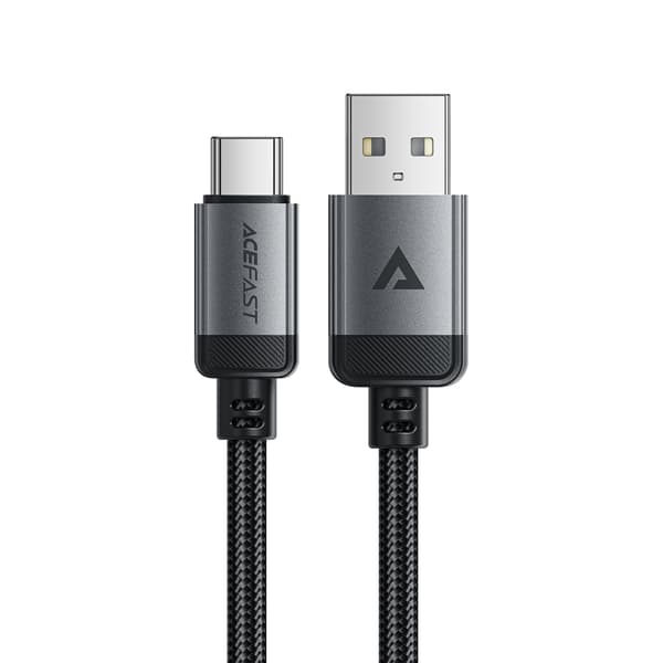 USB-A - USB-C 480Mb/s 3A 1,2m kabel - sort