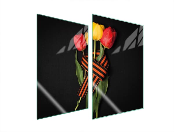 GLASPLADE TIL KØKKEN 2x35x52 ROSES