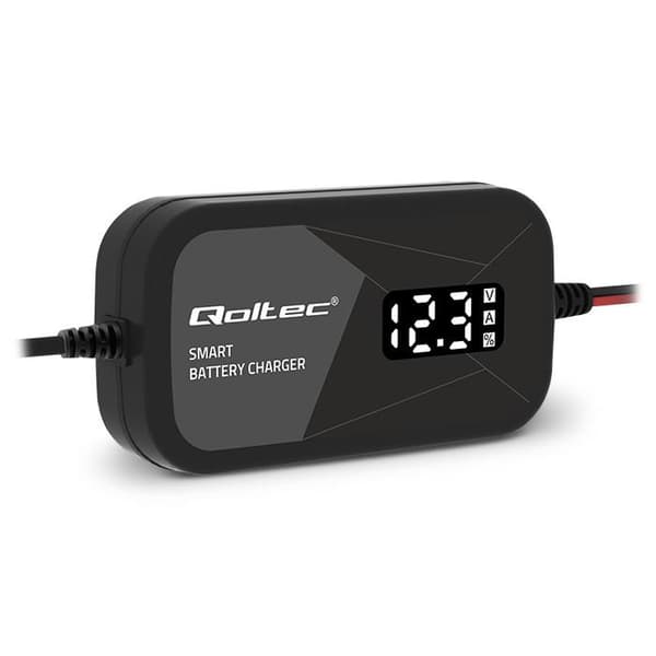 Qoltec Smart mikroprocessoroplader 12V | 2A | AGM GEL batterioplader | LCD