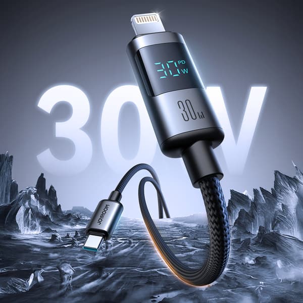 USB-C Skærmkabel - iPhone Lightning 30W 1,2m - Sort