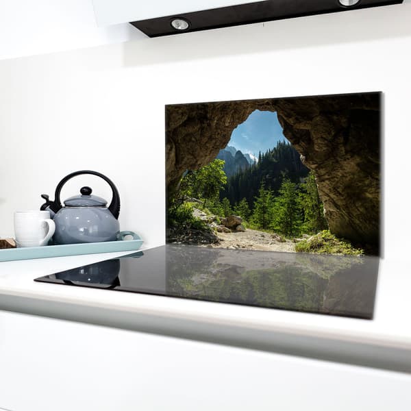 Glasskydd för spishäll 80x52 Träd