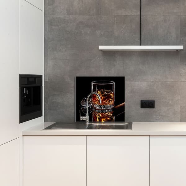 GLASPANEL FÖR KÖK 65x60 Whiskey